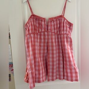 Pink and White Gingham Tank